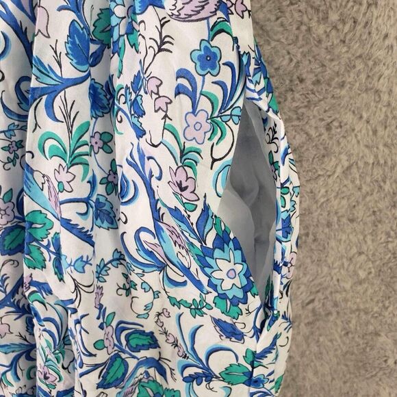 Talbots Blue and Teal Floral Midi Dress - Picture 5 of 8